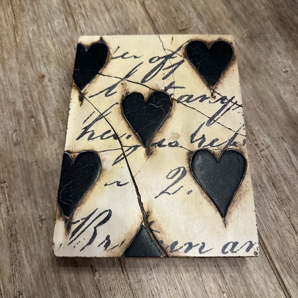 Vintage Sid Dickens Memory Block T02 “Black Hearts with Script”
